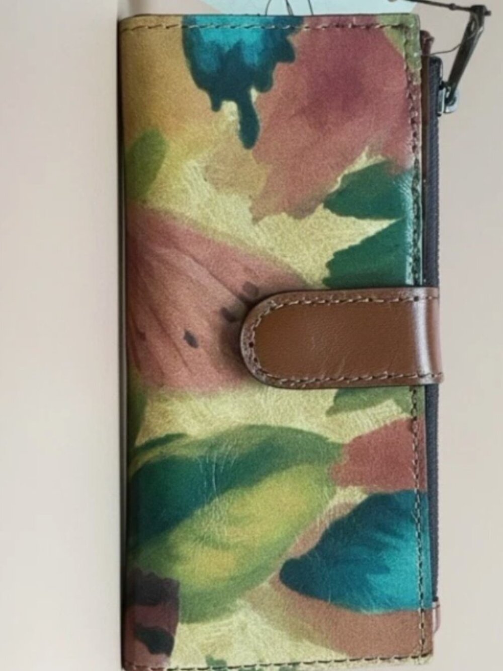 Patricia Nash Bifold Leather Wallet Water Color Butterfly RFID Artisan Boho NWT